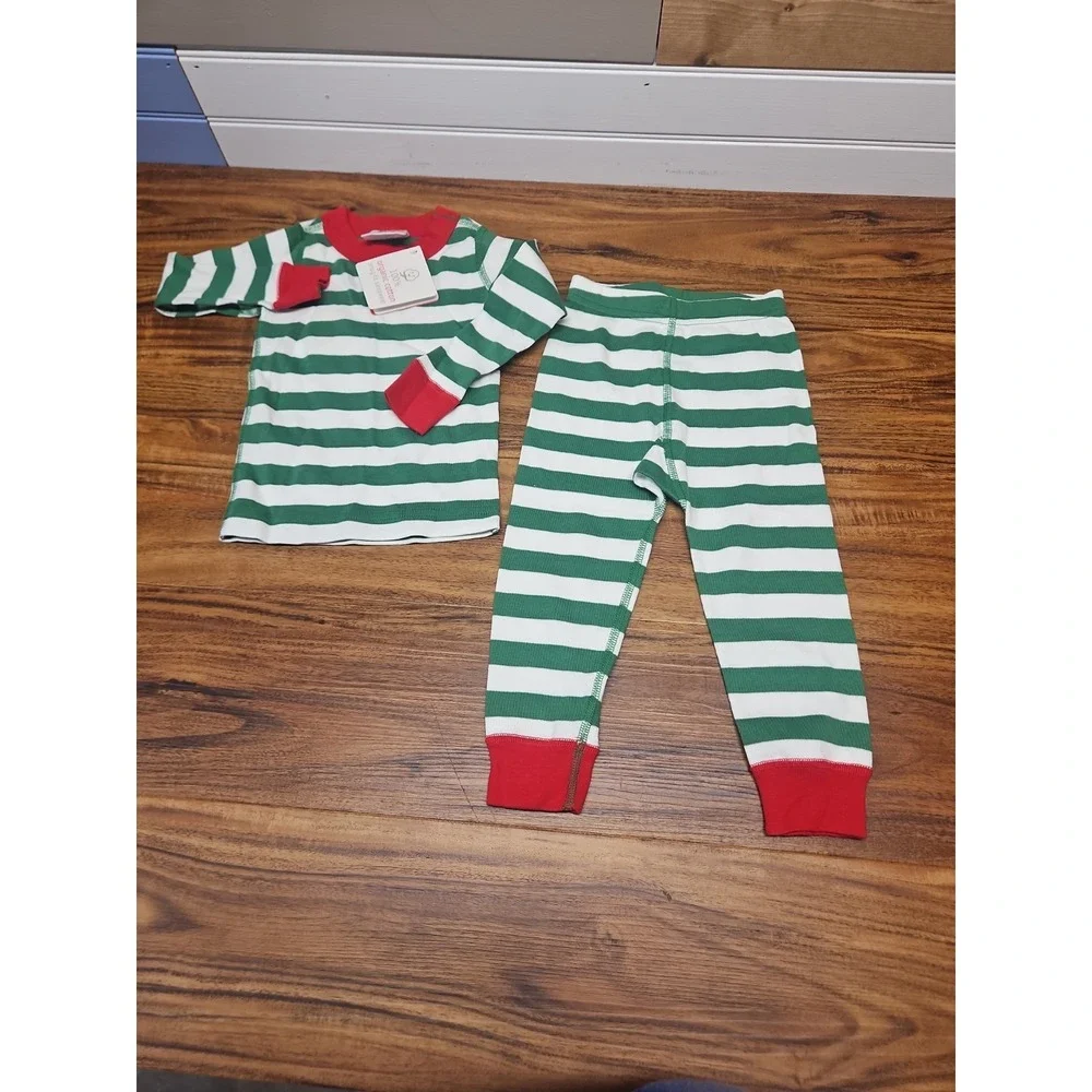 New Hannah Andersson Christmas Striped Pajama 2 Piece 18-24 Month 80cm NWT